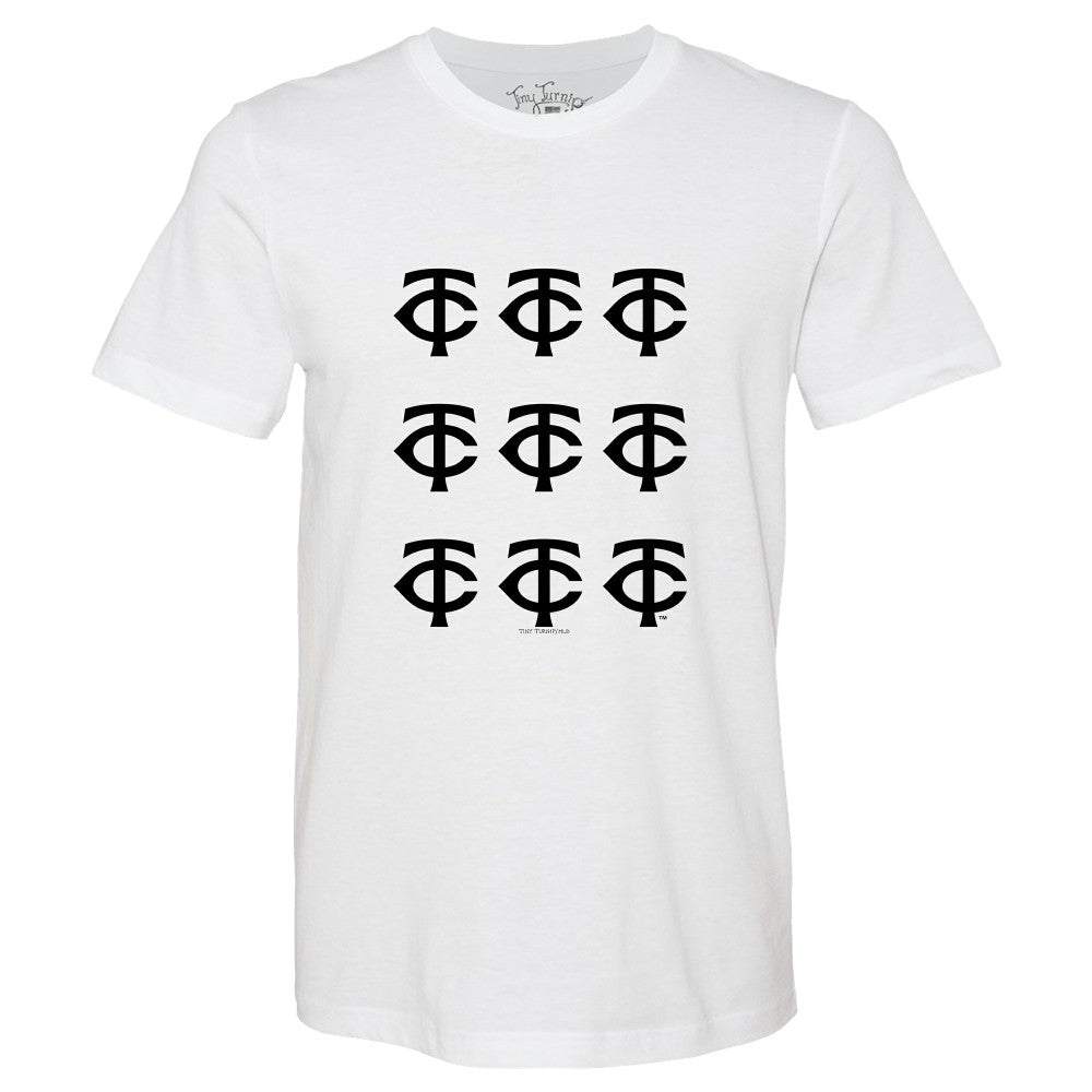Minnesota Twins Tiny Turnip Women's Logo Grid T-Shirt - White - MLB Discount