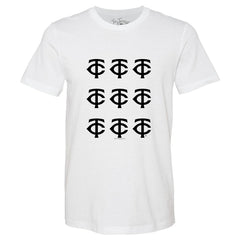 Minnesota Twins Tiny Turnip Women's Logo Grid T-Shirt - White - MLB Discount