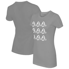 Baltimore Orioles Tiny Turnip Women's Logo Grid  T-Shirt - Gray - MLB Online