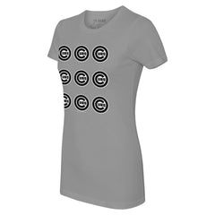 Chicago Cubs Tiny Turnip Women's Logo Grid  T-Shirt - Gray - MLB Online
