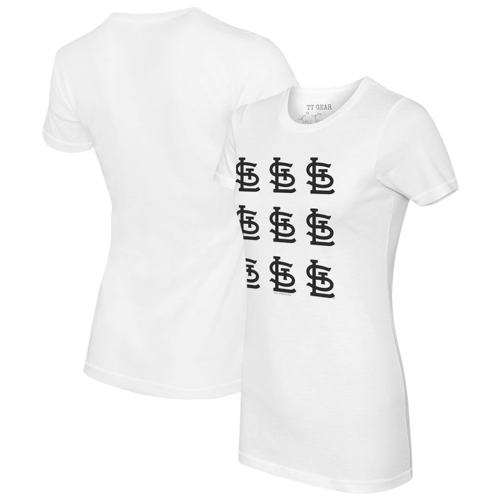 St. Louis Cardinals Tiny Turnip Women's Logo Grid T-Shirt - White - MLB Lifestyle