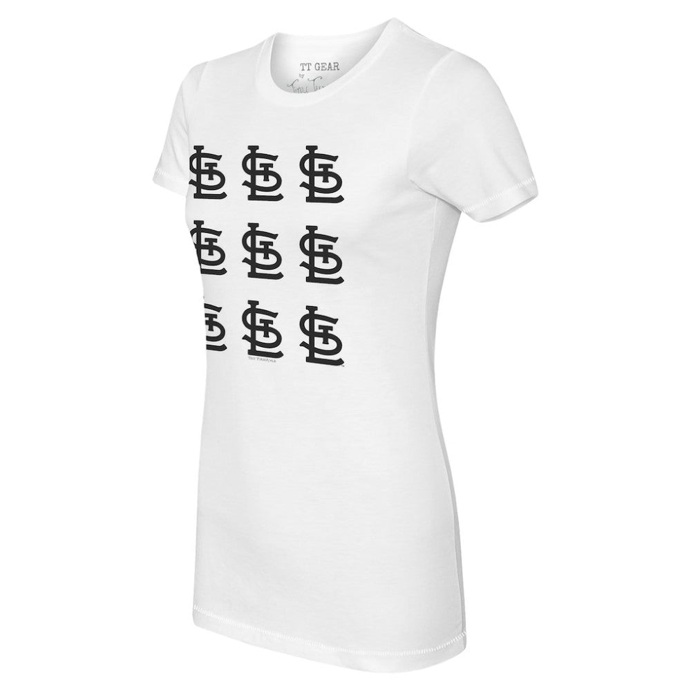 St. Louis Cardinals Tiny Turnip Women's Logo Grid T-Shirt - White - MLB Lifestyle