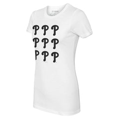 Philadelphia Phillies Tiny Turnip Women's Logo Grid T-Shirt - White - MLB Lifestyle