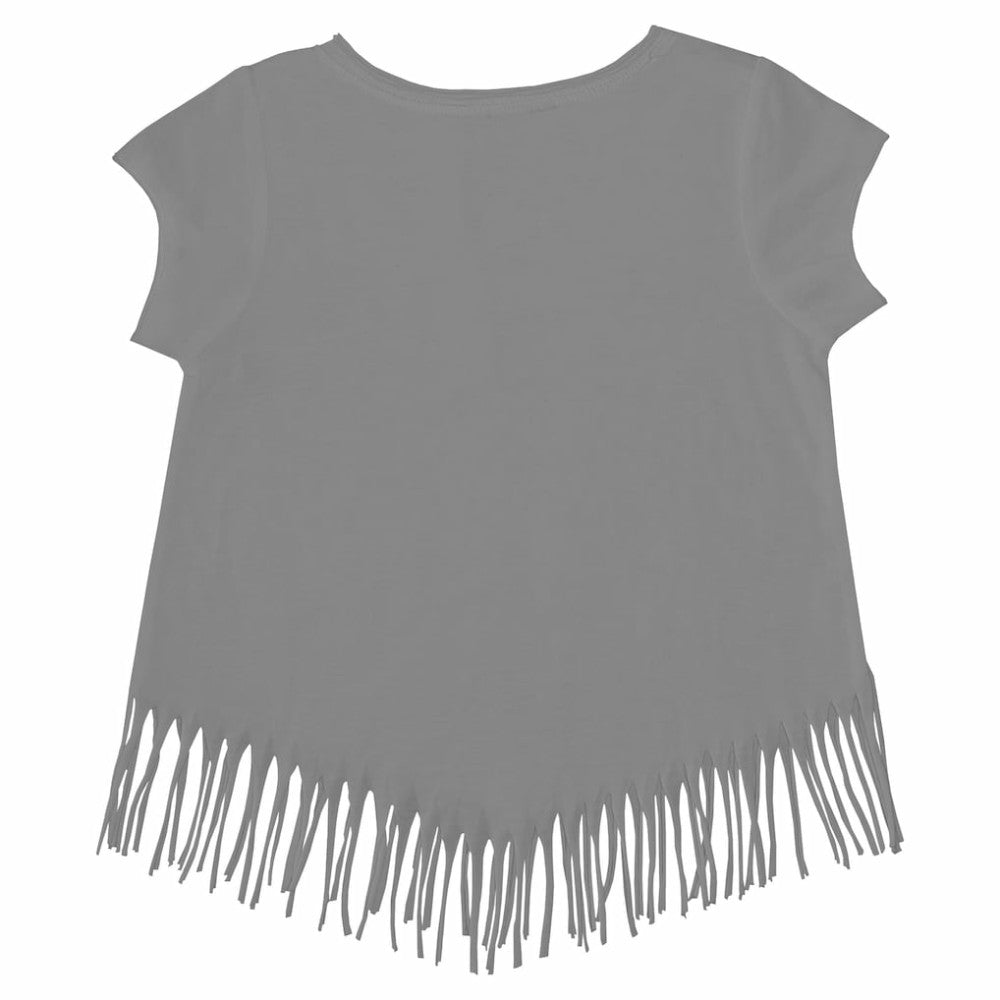 Boston Red Sox Tiny Turnip Girls Youth Logo Grid Fringe T-Shirt - Gray - MLB Sale