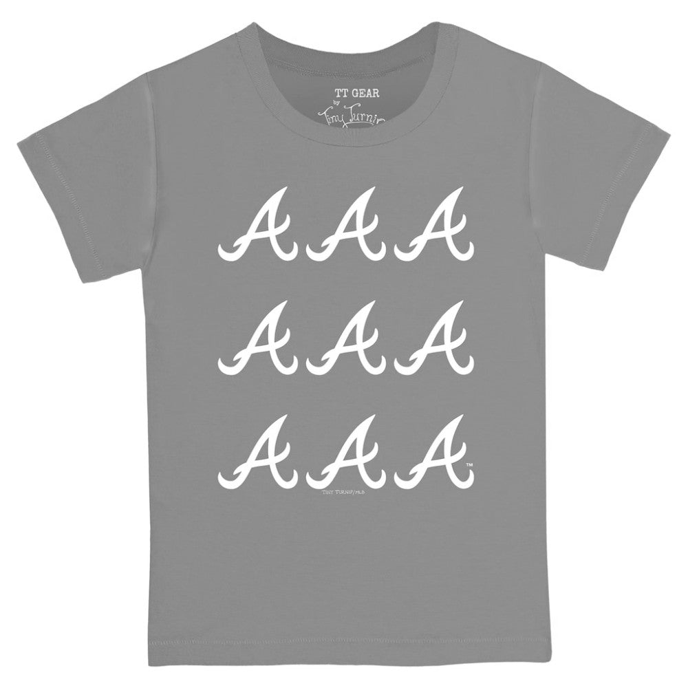 Atlanta Braves Tiny Turnip Youth Logo Grid  T-Shirt - Gray - MLB Online