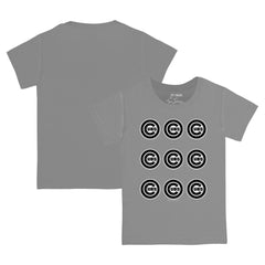Chicago Cubs Tiny Turnip Youth Logo Grid  T-Shirt - Gray - MLB Sale
