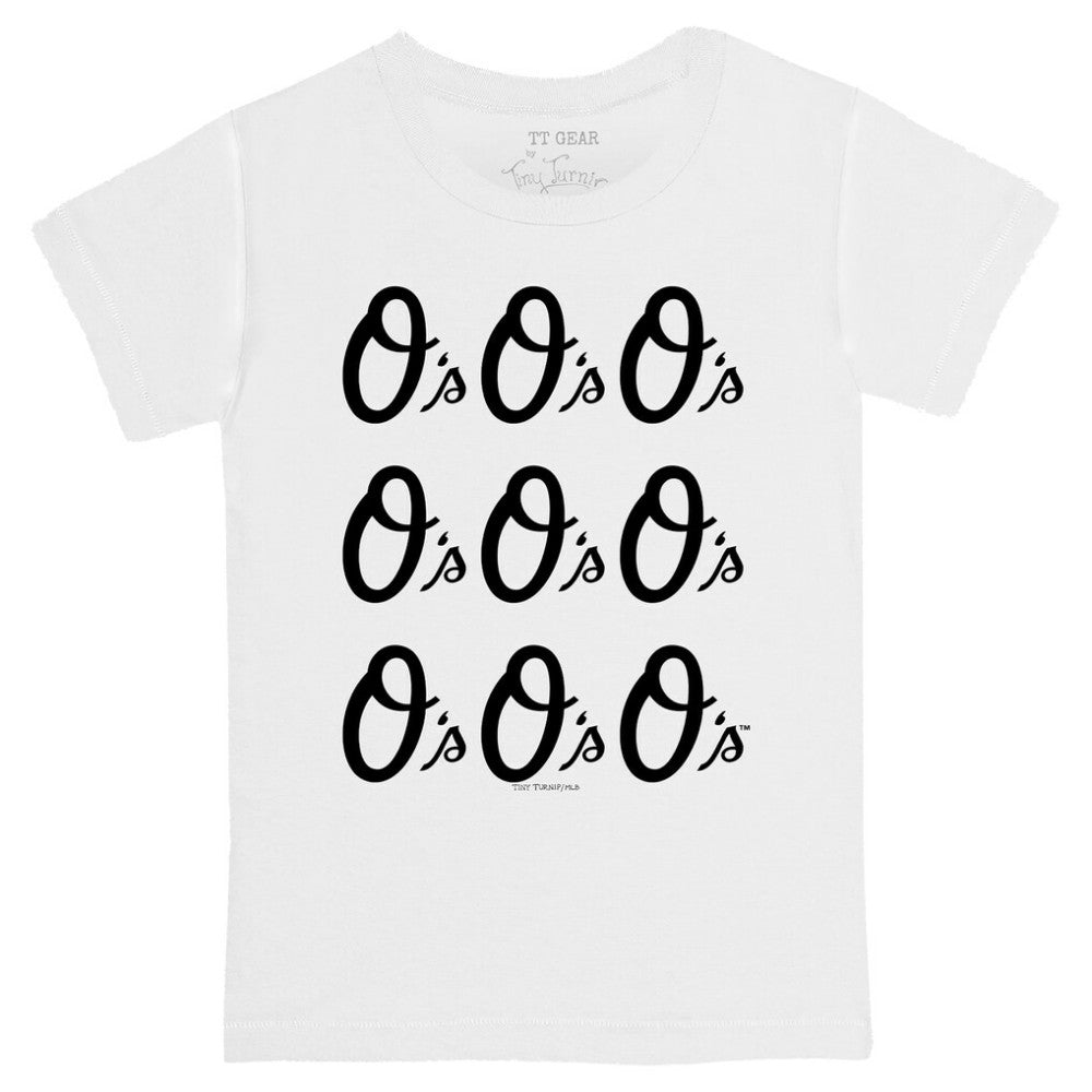 Baltimore Orioles Tiny Turnip Youth Logo Grid T-Shirt - White - MLB Online