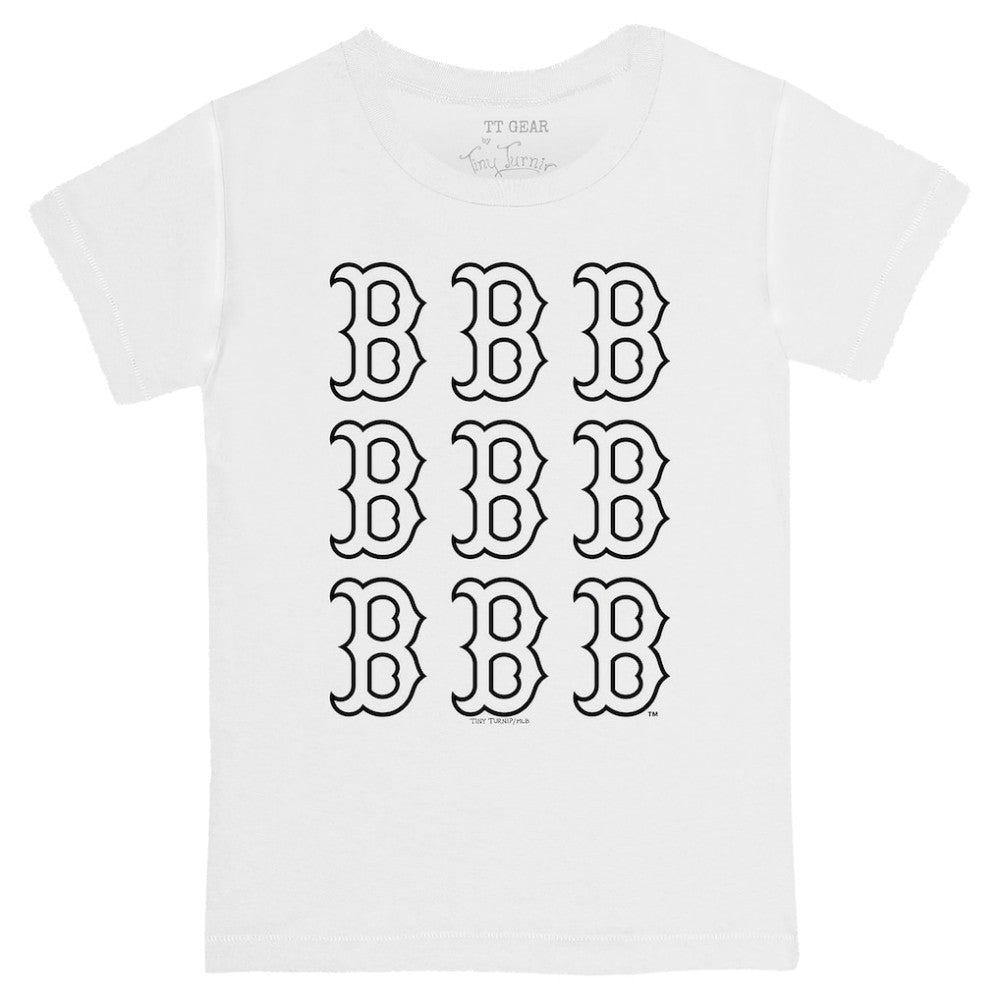 Boston Red Sox Tiny Turnip Youth Logo Grid T-Shirt - White - MLB Sale