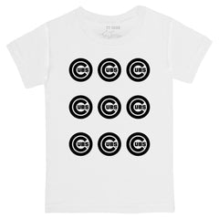 Chicago Cubs Tiny Turnip Youth Logo Grid T-Shirt - White - MLB on Sale