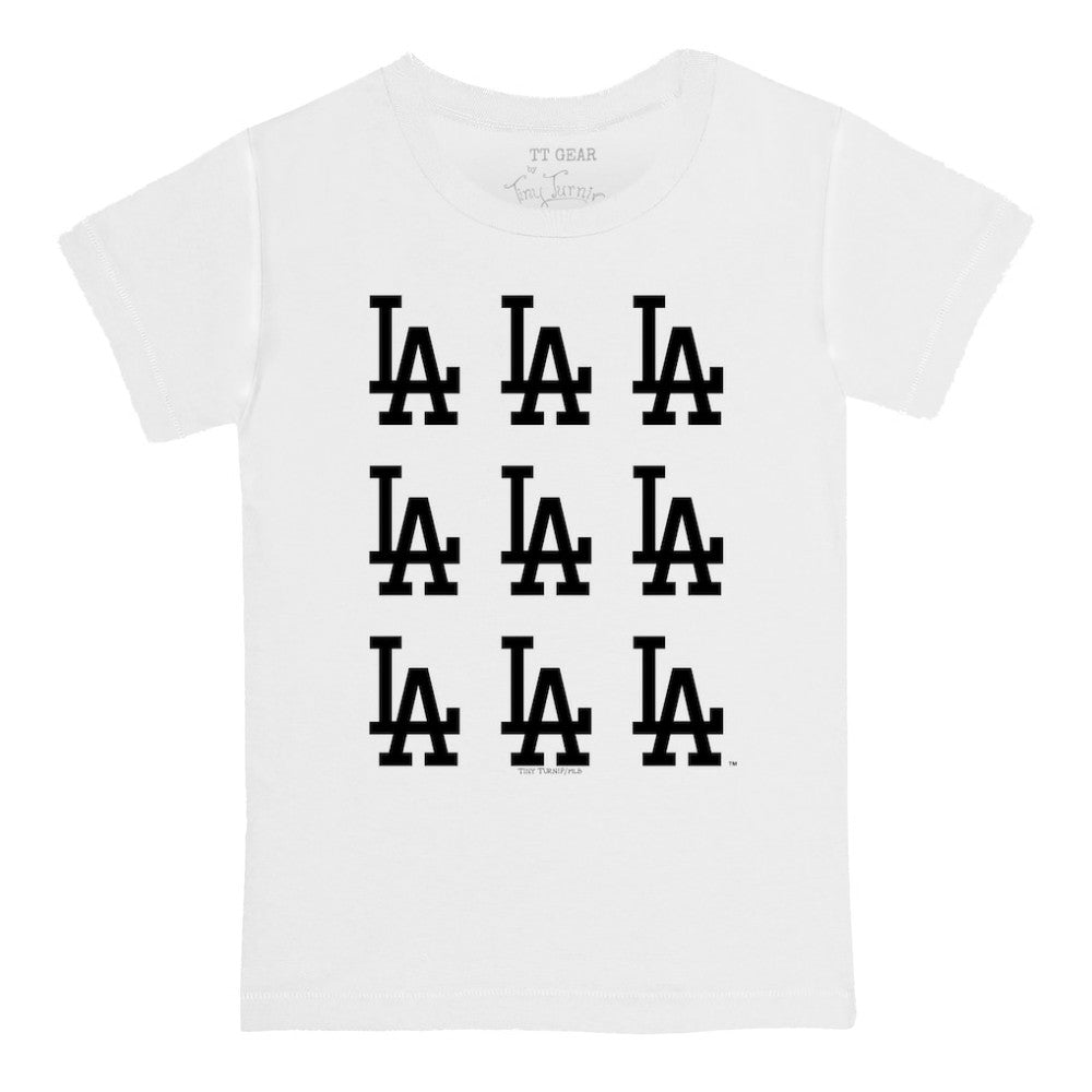 Los Angeles Dodgers Tiny Turnip Youth Logo Grid T-Shirt - White - MLB Lifestyle