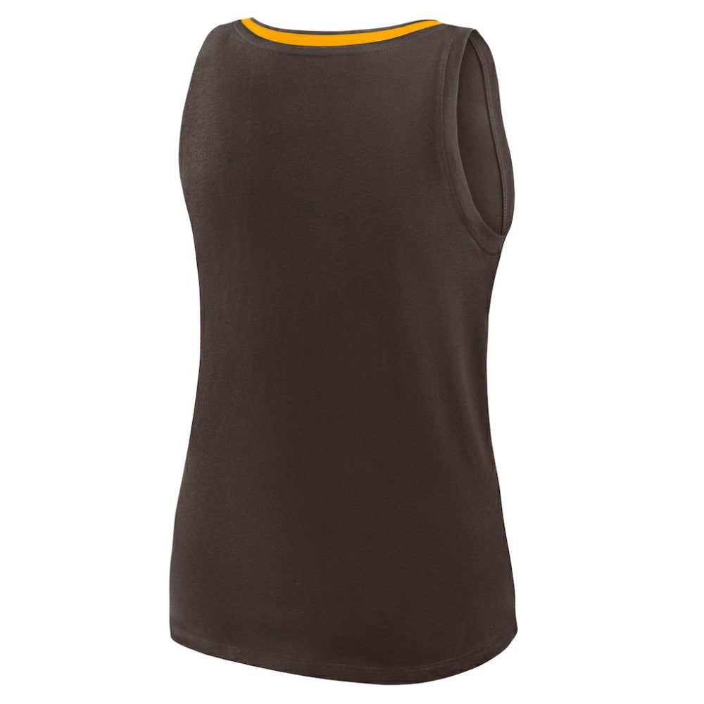 San Diego Padres Women's Plus Sized Stellar Win V-Neck Tank Top - Brown - MLB Lifestyle