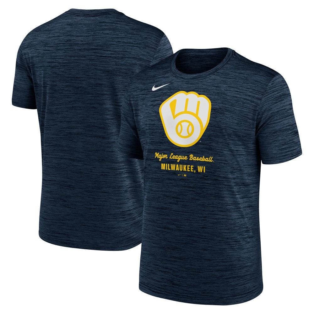 Milwaukee Brewers Nike Velocity Dri-FIT T-Shirt - Navy - Nike on Sale