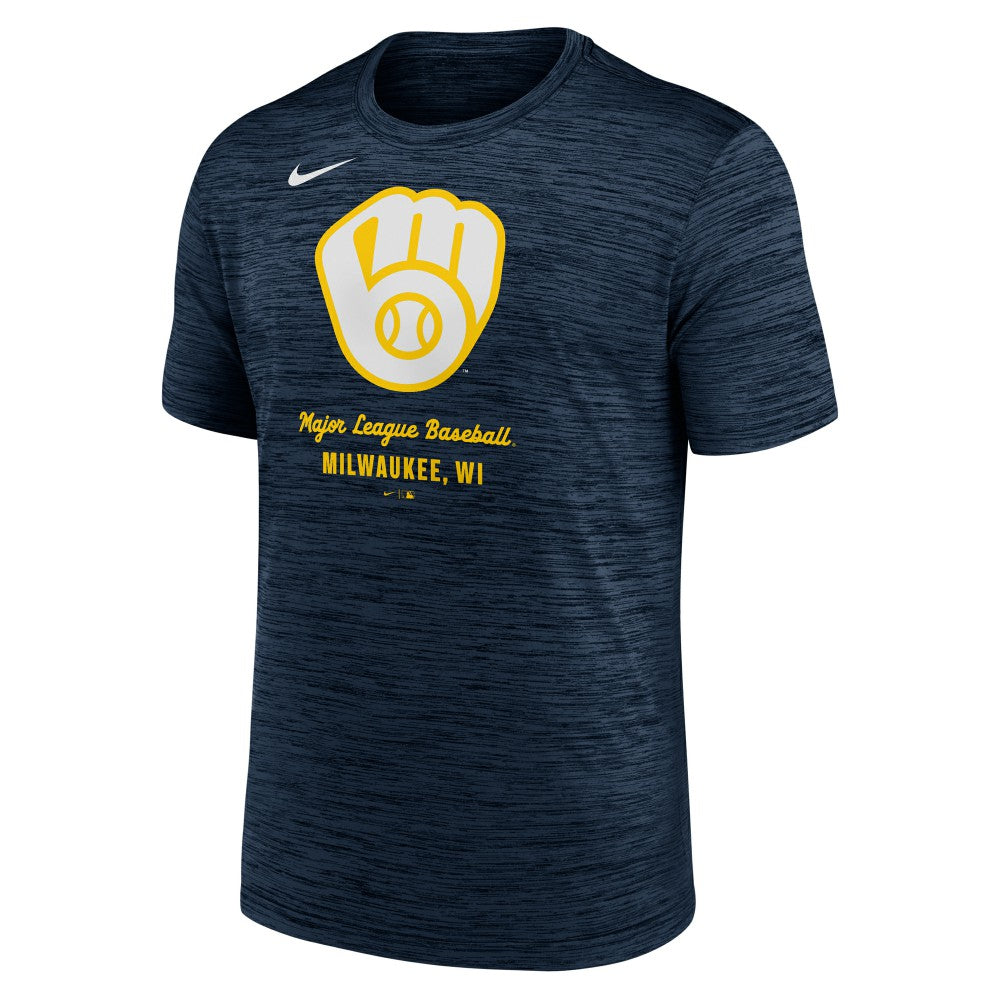 Milwaukee Brewers Nike Velocity Dri-FIT T-Shirt - Navy - Nike on Sale