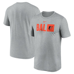 Baltimore Orioles Nike Tricode Legend Performance T-Shirt - Heather Gray - Nike Lifestyle