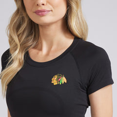 Chicago Blackhawks lululemon Women's Swiftly Tech Short-Sleeve Shirt 2.0 - Black - NHL 202164666