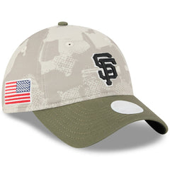 San Francisco Giants New Era Women's 2025 Armed Forces Day 9TWENTY Adjustable Hat - Light Beige/Olive - New Era Online