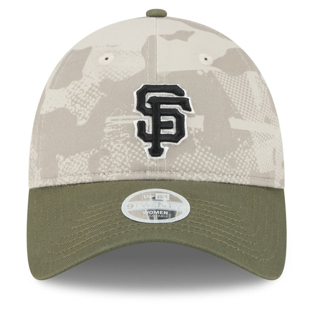 San Francisco Giants New Era Women's 2025 Armed Forces Day 9TWENTY Adjustable Hat - Light Beige/Olive - New Era Online