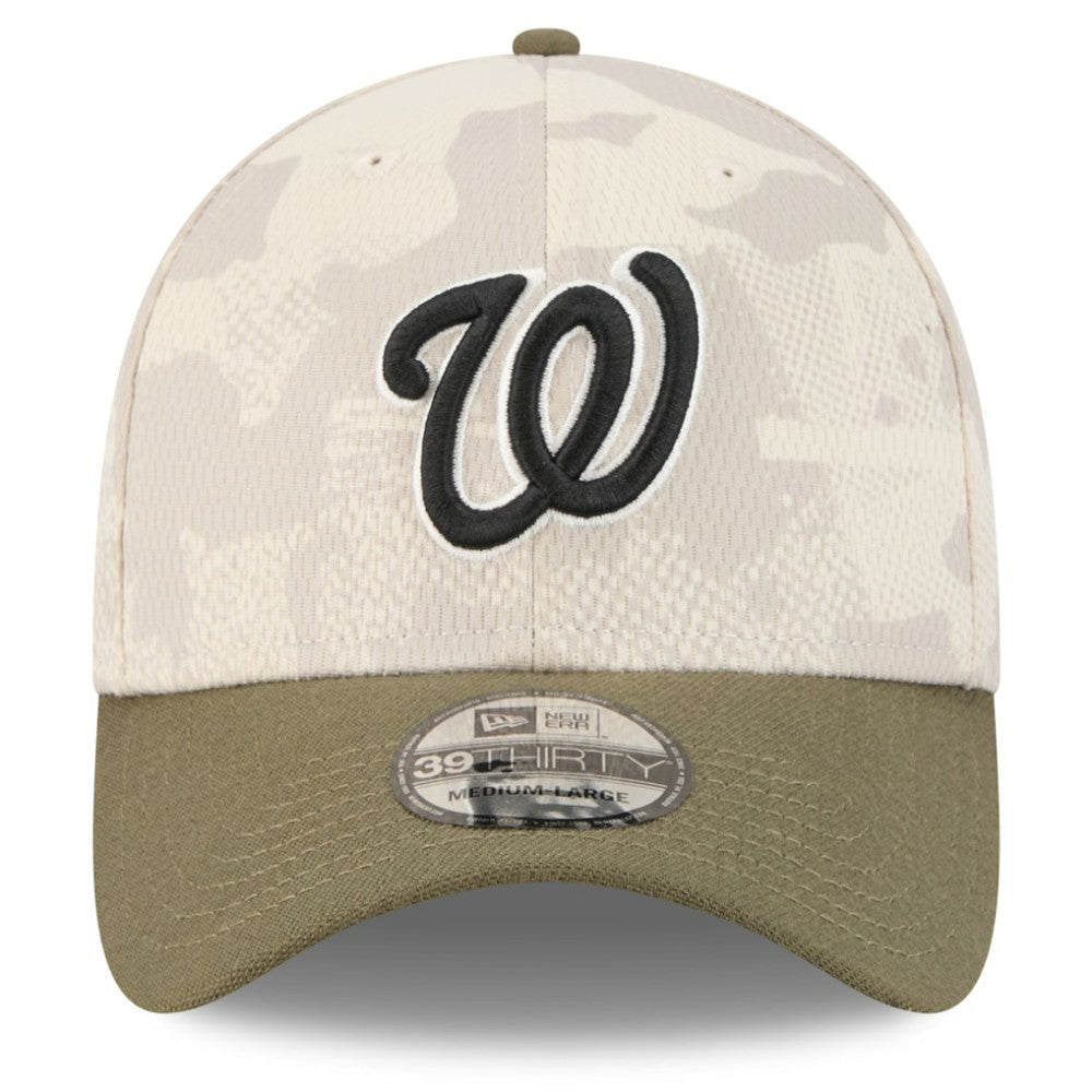 Washington Nationals New Era 2025 Armed Forces Day 39THIRTY Flex Hat - Light Beige/Olive - New Era Online