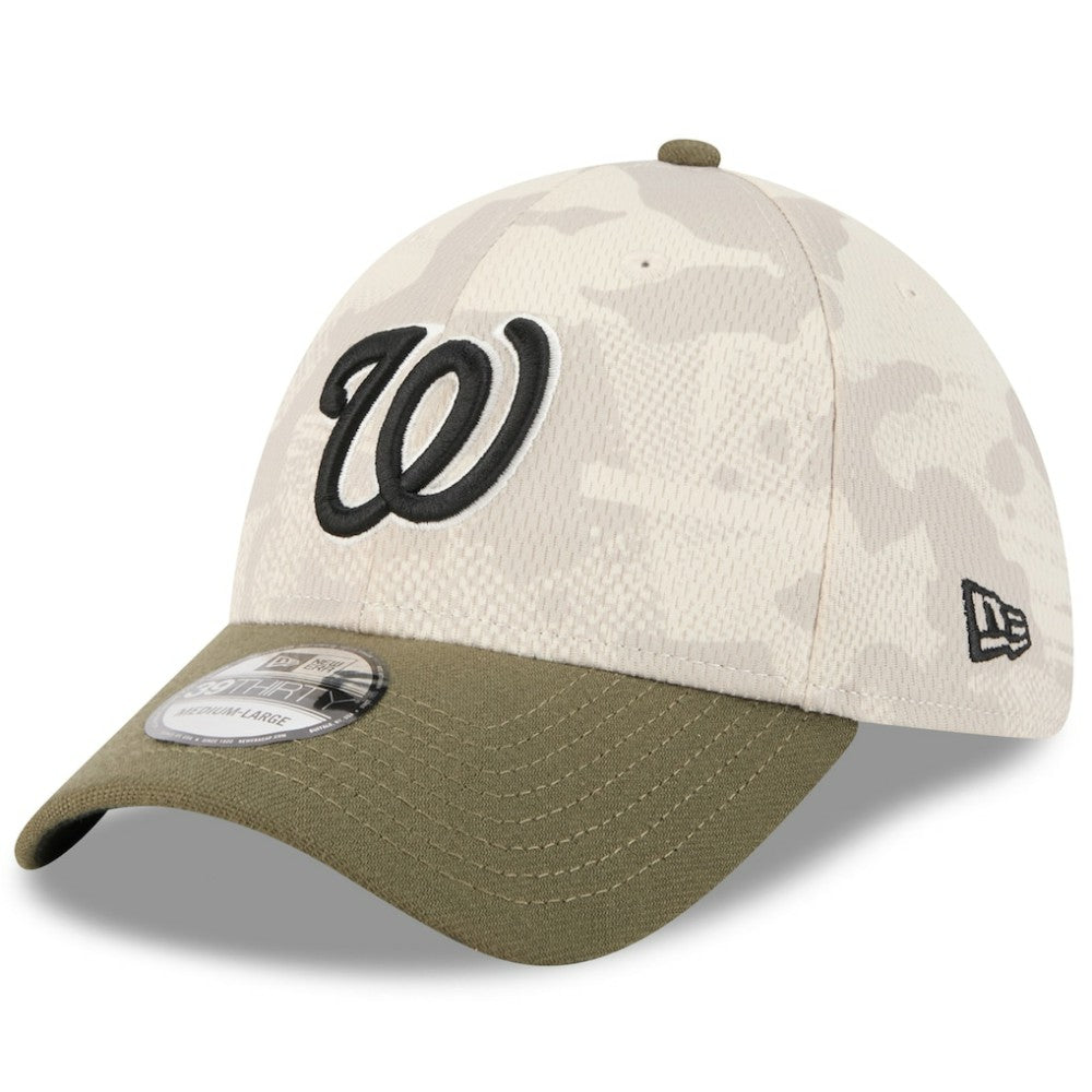 Washington Nationals New Era 2025 Armed Forces Day 39THIRTY Flex Hat - Light Beige/Olive - New Era Online