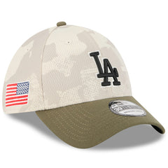 Los Angeles Dodgers New Era 2025 Armed Forces Day 39THIRTY Flex Hat - Light Beige/Olive - New Era Online