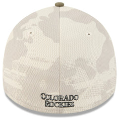 Colorado Rockies New Era 2025 Armed Forces Day 39THIRTY Flex Hat - Light Beige/Olive - New Era Lifestyle
