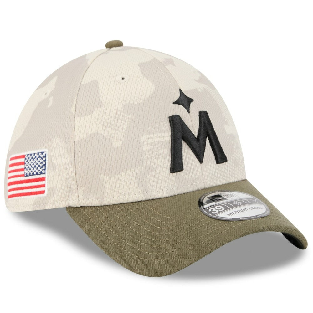 Minnesota Twins New Era 2025 Armed Forces Day 39THIRTY Flex Hat - Light Beige/Olive - New Era Discount