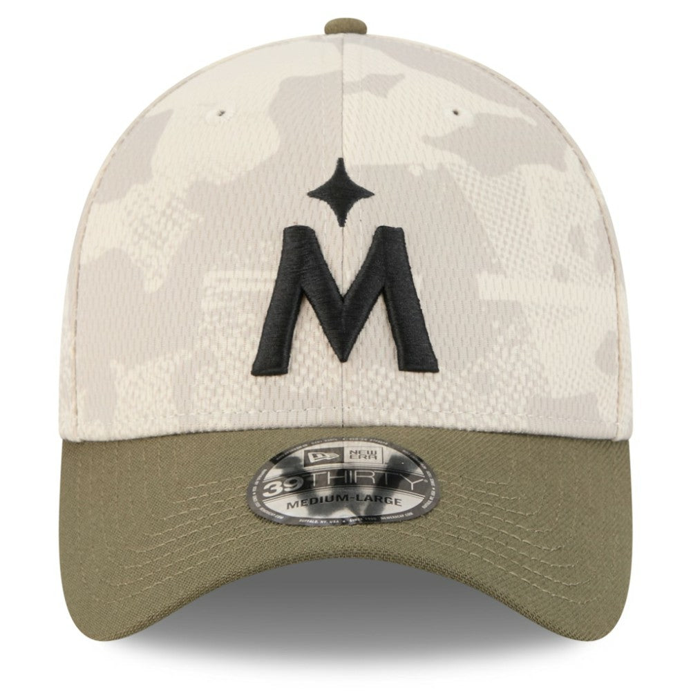Minnesota Twins New Era 2025 Armed Forces Day 39THIRTY Flex Hat - Light Beige/Olive - New Era Discount