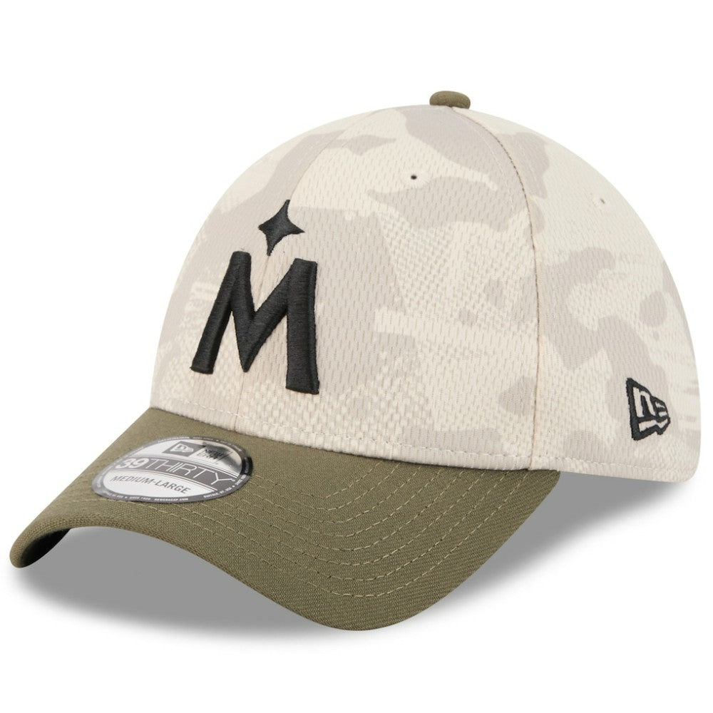 Minnesota Twins New Era 2025 Armed Forces Day 39THIRTY Flex Hat - Light Beige/Olive - New Era Discount