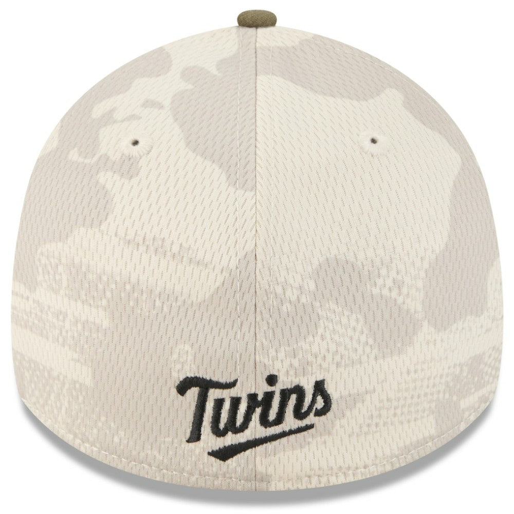 Minnesota Twins New Era 2025 Armed Forces Day 39THIRTY Flex Hat - Light Beige/Olive - New Era Discount