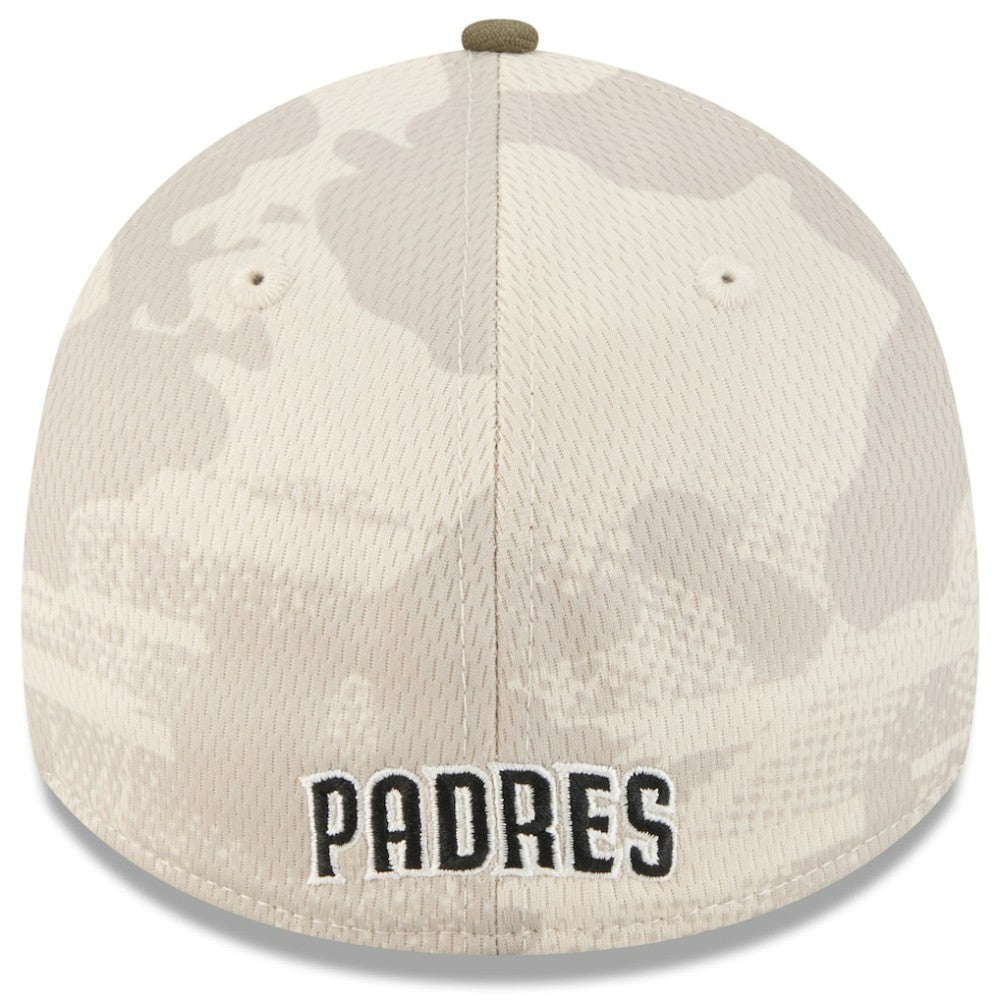 San Diego Padres New Era 2025 Armed Forces Day 39THIRTY Flex Hat - Light Beige/Olive - New Era Lifestyle