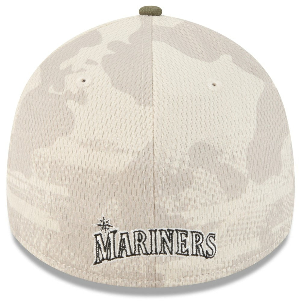 Seattle Mariners New Era 2025 Armed Forces Day 39THIRTY Flex Hat - Light Beige/Olive - New Era Discount