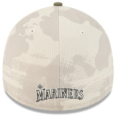 Seattle Mariners New Era 2025 Armed Forces Day 39THIRTY Flex Hat - Light Beige/Olive - New Era Discount