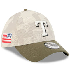 Texas Rangers New Era 2025 Armed Forces Day 39THIRTY Flex Hat - Light Beige/Olive - New Era Online