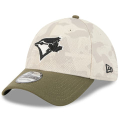 Toronto Blue Jays New Era 2025 Armed Forces Day 39THIRTY Flex Hat - Light Beige/Olive - New Era Discount
