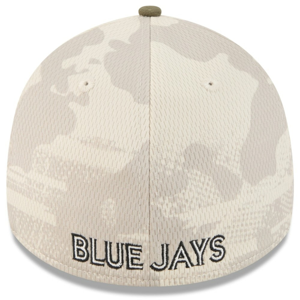 Toronto Blue Jays New Era 2025 Armed Forces Day 39THIRTY Flex Hat - Light Beige/Olive - New Era Discount