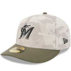 Miami Marlins New Era 2025 Armed Forces Day 59FIFTY Fitted Hat - Light Beige/Olive - New Era Sale