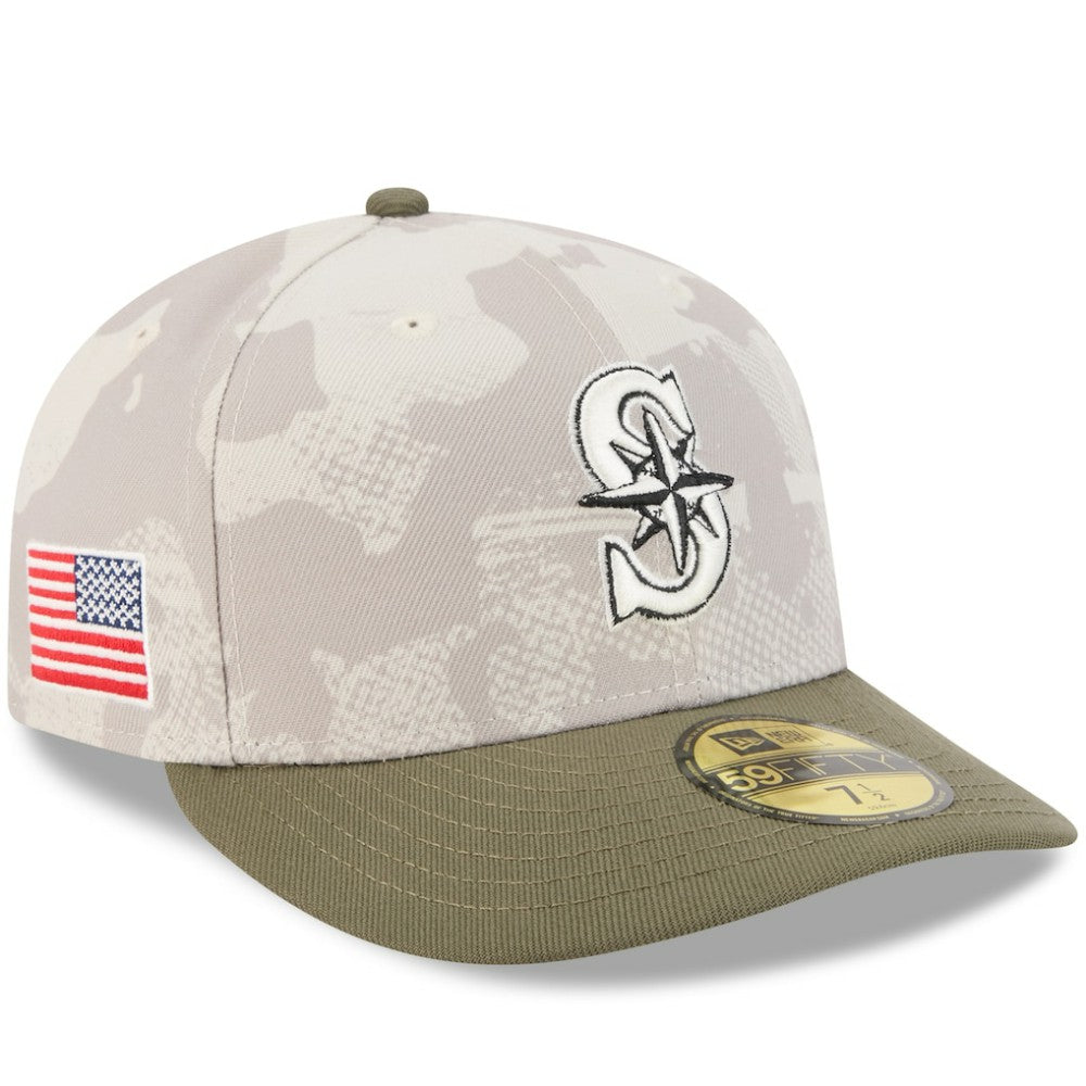 Seattle Mariners New Era 2025 Armed Forces Day 59FIFTY Fitted Hat - Light Beige/Olive - New Era on Sale