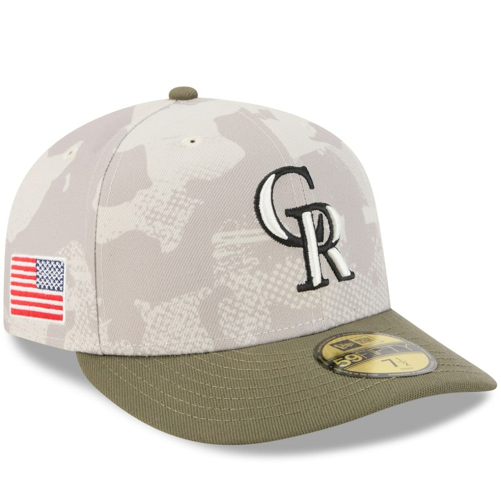 Colorado Rockies New Era 2025 Armed Forces Day 59FIFTY Fitted Hat - Light Beige/Olive - New Era Lifestyle