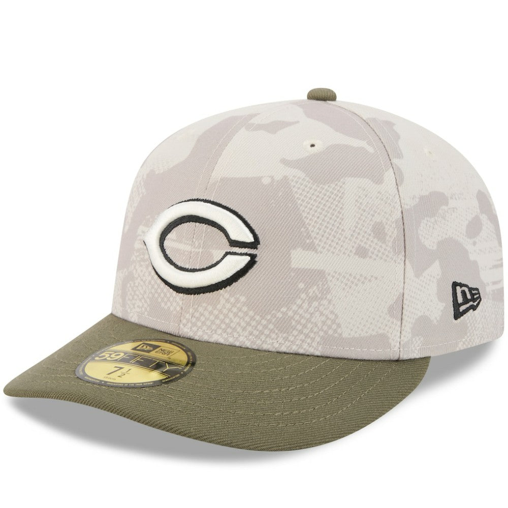 Cincinnati Reds New Era 2025 Armed Forces Day 59FIFTY Fitted Hat - Light Beige/Olive - New Era Discount