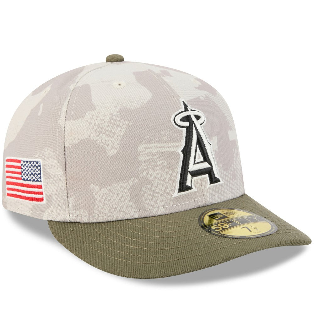 Los Angeles Angels New Era 2025 Armed Forces Day 59FIFTY Fitted Hat - Light Beige/Olive - New Era Sale