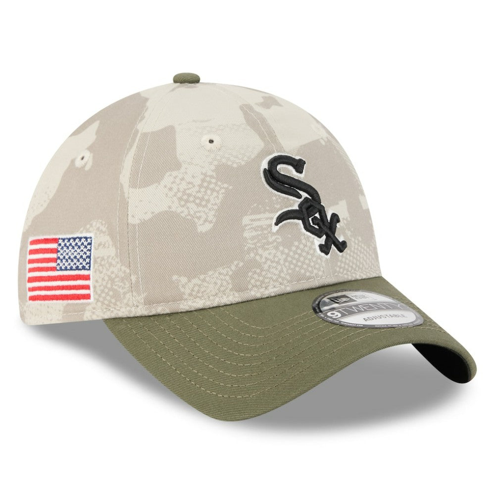 Chicago White Sox New Era 2025 Armed Forces Day 9TWENTY Adjustable Hat - Light Beige/Olive - New Era on Sale