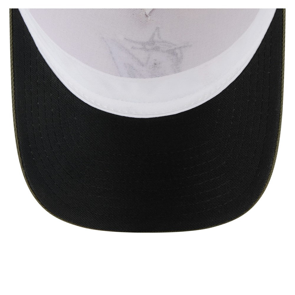 Miami Marlins New Era 2025 Armed Forces Day 9FORTY M-Crown A-Frame Adjustable Hat - Light Beige/Olive - New Era Lifestyle