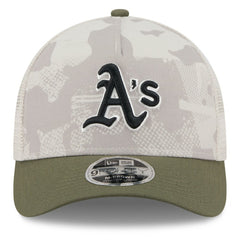 Athletics New Era 2025 Armed Forces Day 9FORTY M-Crown A-Frame Adjustable Hat - Light Beige/Olive - New Era Online
