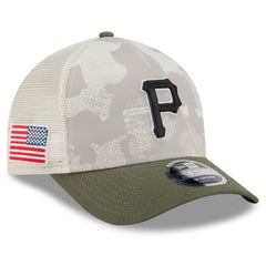 Pittsburgh Pirates New Era 2025 Armed Forces Day 9FORTY M-Crown A-Frame Adjustable Hat - Light Beige/Olive - New Era Discount