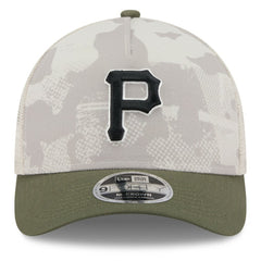 Pittsburgh Pirates New Era 2025 Armed Forces Day 9FORTY M-Crown A-Frame Adjustable Hat - Light Beige/Olive - New Era Discount
