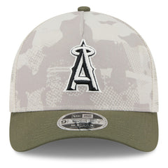 Los Angeles Angels New Era 2025 Armed Forces Day 9FORTY M-Crown A-Frame Adjustable Hat - Light Beige/Olive - New Era Sale