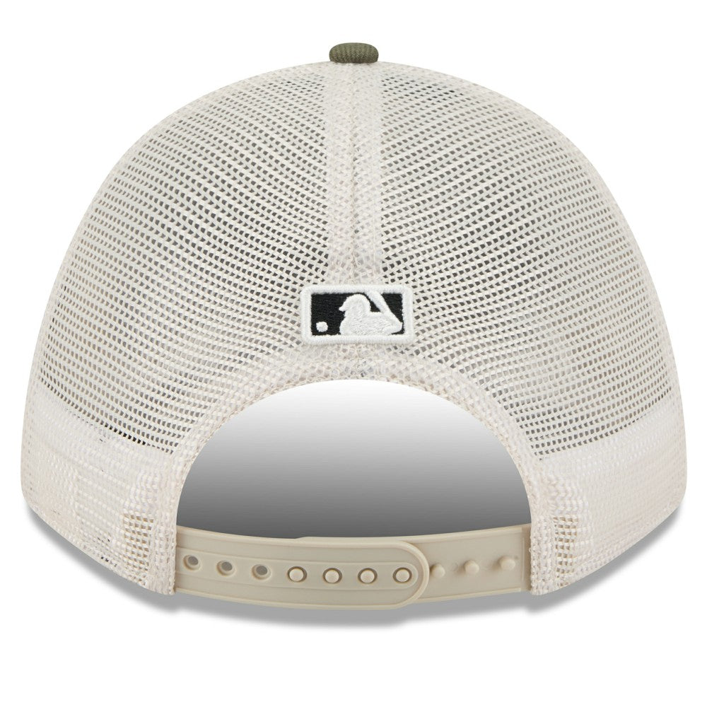 Los Angeles Angels New Era 2025 Armed Forces Day 9FORTY M-Crown A-Frame Adjustable Hat - Light Beige/Olive - New Era Sale