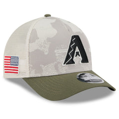 Arizona Diamondbacks New Era 2025 Armed Forces Day 9FORTY M-Crown A-Frame Adjustable Hat - Light Beige/Olive - New Era Discount