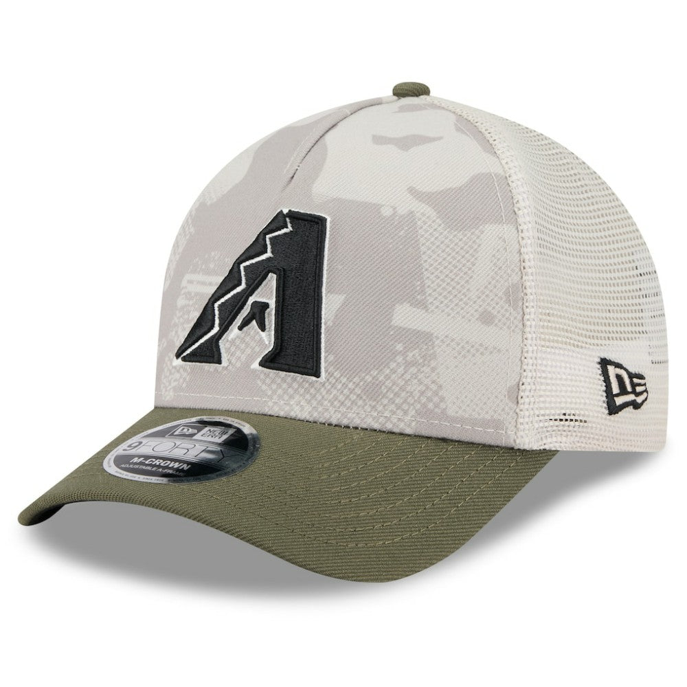 Arizona Diamondbacks New Era 2025 Armed Forces Day 9FORTY M-Crown A-Frame Adjustable Hat - Light Beige/Olive - New Era Discount