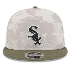 Chicago White Sox New Era 2025 Armed Forces Day Split Panel 9FIFTY Snapback Hat - Light Beige/Olive - New Era Discount